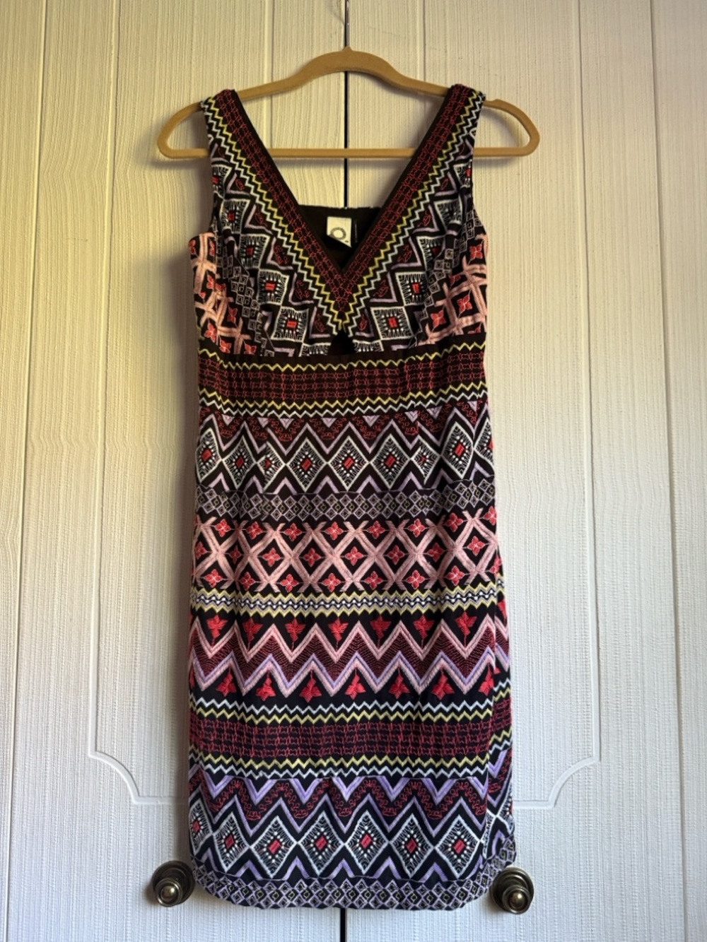 Anthropologie Akemi + Kin V-Neck Geometric Print Dress size 10